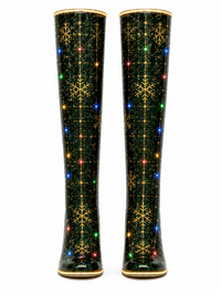 Christmas Green Stiletto Boots — Emerald · Knee-High · LED